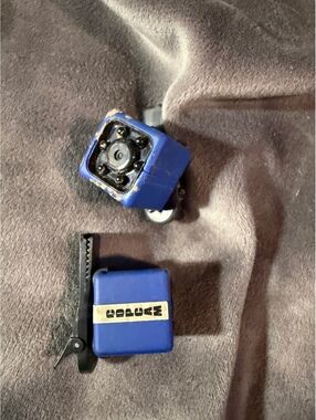 Blue Clip-On Mini Camera with Press Record